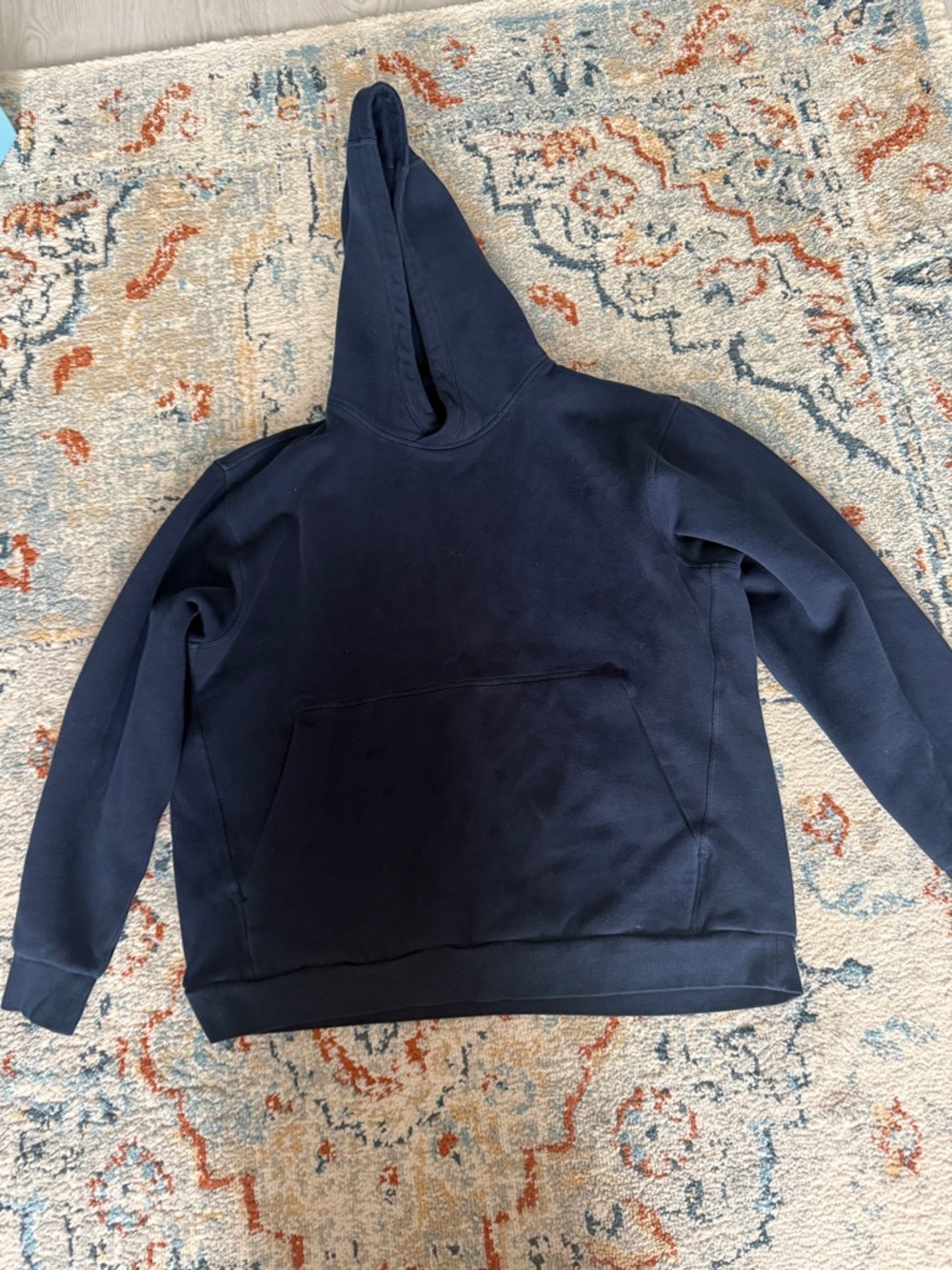 Navy Blue Pullover Hoodie with Kangaroo Pocket